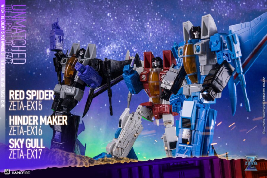 Zeta Toys EX-15 Red Spider, EX16 Thunder Maker, EX17 Grey